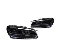 IMMLSX Front Auto Light Assembly For VW For Golf 6 MK6 2009-2013 DRL Daytime Running Lights Head Lamp LED Bi Xenon Bulb Fog Car Accessories Headlights(Left hand drive,Black)