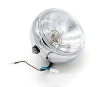 IMMLSX Motorcycle Headlight For CG125 For Cafe For Racer Retro Motorcycle 12v Near And Far Glass Metal Shell Halogen Headlight Head Lamp Lightings Accessori Headlamp Assembly(Wh shell-wh light)