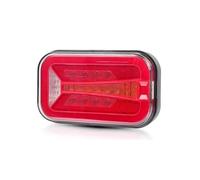 IMMLSX Tail Light Rear Lamp For Truck Trailer Van Bus 12V 24V Red Amber White LED Combination Tail Lights 6.5 Inch Turn Signal Lamp DRL Brake Stop(1pc 6.5 inch)