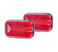 IMMLSX Tail Light Rear Lamp For Truck Trailer Van Bus 12V 24V Red Amber White LED Combination Tail Lights 6.5 Inch Turn Signal Lamp DRL Brake Stop(2pcs 6.5 inch)