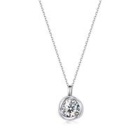 immobird 8mm Birthstone Sterling Silver Necklace Women Roses Design 40+5cm | Hypoallergenic, Adjustable, Comfortable to Wear, Minimalist Rose Design, Compact, Elegant, Romantic Gifts for Women