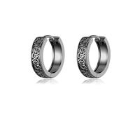 immobird Celtic Black Hoop Earrings Men 925 Sterling Silver Unisex 15mm | Hypoallergenic Earrings, Lightweight, Comfortable, Unique, Mysterious, Daily Wear, Eternal Bonds, Jewellery Gift for Unisex