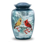 Immortal Memories Cardinal Birds Urn - Cardinal Couple Cremation Urn for Ashes - Cozy Cardinals Adult Urn - Cardinals Memorial Urn (Large) Gray
