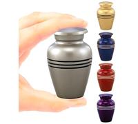 Immortal Memories Mini Keepsake Urn - Small Pewter Memorial Cremation Urn - Decorative Miniature Ash Holder for Human or Pet Ashes - Includes Velvet Bag