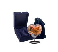 Immortal-Memories Motorcycle Heart Keepsake Urn - Blue Alloy Heart Keepsake Urn for Ashes - 3" Holds 3 Cubic Inches - Handcrafted Motorcycle Lovers Sharing Heart Urn with Stand, Velvet Case & Bag