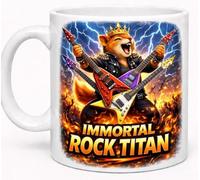 Immortal Rock Titan Rockstar Fox Guitar Coffee Cup Gift Mug