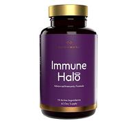 Immune Halo, Vitamins A, B6, B12, C & D3, Selenium, Turmeric, Elderberry, Ginger, Green Tea, Immune System Booster, Science-Backed Formula, Fight Fatigue & Colds, 60 Capsules - Protein Works