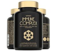 Immune System Booster Vitamins - 120 Capsules - Immunity Support Supplement | Vitamin C, Zinc, Selenium, Elderberry, Live Bacteria - Vegan Vitamins for Adults - Immunity Booster Supplement - UK Made