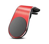 IMMUNOTRAX 【2024 Upgrade】 Magnetic Car Phone Holder Mount - 360° Rotatable L-Type Bracket with N28 Strong Magnet, Universal Phone Mount for All Smartphones,Hands-Free Dashboard (Red)