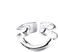 IMMUNOTRAX Creative smiley face ring,smiley face personalized ring, women's smiley face open ring,women's smile ring