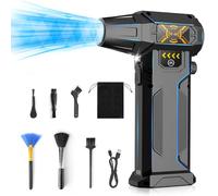 Immver Compressed Air Duster Cleaner for PC, 150,000RPM Air Blower with 8000mAh Rechargeable Battery, Stepless Wind Speed, LED Lights, Alternative to Air Can for Laptop Keyboard Electronics Cleaning