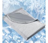 Immver Cooling Blanket for Night Sweats & Hot Sleepers, Q-Max>0.5, Arc-Chill Tech, Cool Fibre Summer Throw, Breathable & Lightweight, Double/Twin Size 150x200cm (Grey)