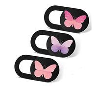 IMNEXT2U Laptop Camera Cover Slide 3 Pack Ultra Thin Slide Laptop Camera Cover for Echo Show, MacBook Pro, MacBook Air, Computer, Tablet, Mac Air, Chromebook, PC - Butterfly