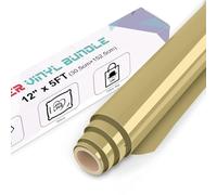 IModeur Earthy Gold Iron on Vinyl - 30.5 x 153 cm Heat Transfer Vinyl for Fabric, PET Backing HTV Roll for T-Shirts, Clothes, Hats, Bags and Other Textiles, Easy to Weed