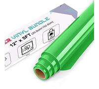 IModeur Green Heat Transfer Vinyl - 30.5 x 152.5 cm(12'' x 5 Ft) Iron on Vinyl for Fabric, PET Backing Green Vinyl for T-Shirts, Clothes, Hats, Bags and Other Textiles, HTV Vinyl Roll Easy to Weed