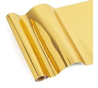 IModeur Metallic Chrome Gold Permanent Vinyl - 30.5 x 125 cm Glossy Gold Vinyl for Cricut, Self Adhesive Vinyl for Cup, Windows, Metal, DIY Gifts, Birthday Party