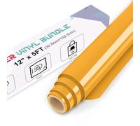 IModeur Orange Yellow Iron on Vinyl - 30.5 x 153 cm Heat Transfer Vinyl for Fabric, PET Backing HTV Roll for T-Shirts, Clothes, Hats, Bags and Other Textiles, Easy to Weed