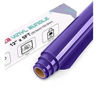 IModeur Purple Heat Transfer Vinyl - 30.5 x 152.5 cm(12'' x 5 Ft) Iron on Vinyl for Fabric, PET Backing Purple Vinyl for T-Shirts, Clothes, Hats, Bags and Other Textiles, HTV Vinyl Roll Easy to Weed
