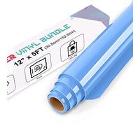 IModeur Sky Blue Heat Transfer Vinyl - 30.5 x 153 cm Iron on Vinyl for Fabric, PET Backing HTV Roll for T-Shirts, Clothes, Hats, Bags and Other Textiles, Easy to Weed
