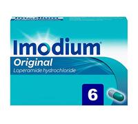 Imodium Capsules Original Relief from Diarrhoea (6 Capsules), Helps Restore Gut to Natural Rhythm, with Loperamide Hydrochloride, Fast-Acting Diarrhoea Relief in 1 Hour with Just 1 Dose