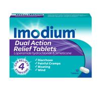 Imodium Dual Action Relief 12 Tablets
