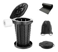 imodomio Large Portable Toilet for Camping with Bag Folding Camping Toilet for Adults with Lid & Roll Holder, Car Travel Toilets for Emergency Use, Tents, Bedroom, Pool, Party, Beach, Load 440Lb