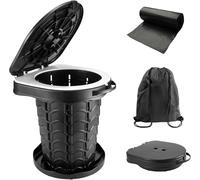 imodomio Portable Toilet Camping Retractable Toilets for Car (Ebony, 13.6″ H)