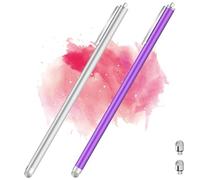 iMoebel Tablet Pen Pack of 2 Fibre Tip Touchscreen Pens Extended 18.5 cm with Clip, Universal Passive Stylus Touch Pen Compatible with Capacitive Touch Screens Mobile Phones Tablets
