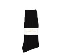 iMongol 100% Pure Cashmere Men Rib Socks,Smooth Toes and Heel by Hand Sewing, warm and cosy socks (1 Pair) (Black,UK 10-12)