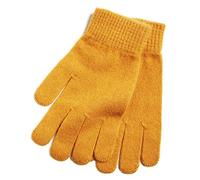 iMongol 100% Pure Cashmere Woman Women Ladies Men Full Fingers Gloves Mittens, Made in Inner Mongolian (Yellow)