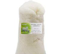 iMongol Combed Carded Lambs Merino Wool for Needing Felting, Toy Stuffing for knitted toys, Super Clean, Natural White, Fineness 19um (2oz, Combed Wool)
