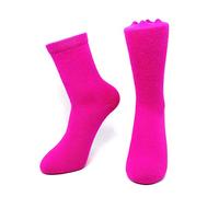 iMongol Pure Cashmere Thick Unisex Men Women Crew Mid Calf Causal Socks, Smooth Toes and Heel Sewed by Handwork, Pink, 5-10