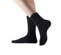 iMongol Pure Cashmere Women Ladies Men Unisex Bed Socks, Smooth Toes and Heels by Hand Sewing (Black, UK 4-9)