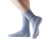 iMongol Pure Cashmere Women Ladies Men Unisex Bed Socks, Smooth Toes and Heels by Hand Sewing (Light Blue, UK 4-9)