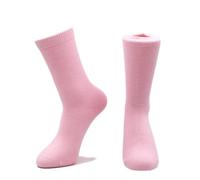 iMongol Pure Cashmere Women Men Unisex Crew Mid-Calf Causal Thick Socks, Bed Socks, Smooth Toes and Heel by Hand Sewing,(Pale Pink,UK 4.5-9)
