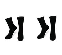 iMongol Pure Cashmere Women Men Unisex Crew Mid-Calf Causal Thick Socks, Outdoor Bed Socks, Smooth Toes and Heel by Hand Sewing (2 Pairs,Black/Black,UK 6-11)