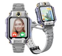 imoo X10 Kids Smart Watch 4G Video/Voice Call & Real-time GPS Tracker, 1.6'' HD 5MP+8MP Split Dual Cameras, 32GB Storage Water Resistant to 20m, Heart-Rate Monitor Sports Modes Large Battery(Grey)