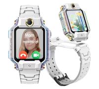 imoo X10 Kids Smart Watch 4G Video/Voice Call & Real-time GPS Tracker, 1.6'' HD 5MP+8MP Split Dual Cameras, 32GB Storage Water Resistant to 20m, Heart-Rate Monitor Sports Modes Large Battery(White)