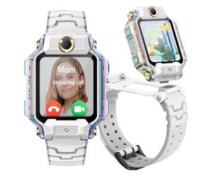 imoo X10 Kids Smart Watch 4G Video/Voice Call & Real-time GPS Tracker, 1.6'' HD 5MP+8MP Split Dual Cameras, 32GB Storage Water Resistant to 20m, Heart-Rate Monitor Sports Modes Large Battery(White)