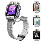 imoo X10 Kids Smart Watch 4G Video/Voice Call & Real-time GPS Tracker, 1.6'' HD Split Dual Cameras, 32GB Storage Water Resistant to 20m, Heart-Rate Monitor Sports Modes with accessory kit(Grey)