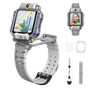 imoo X10 Kids Smartwatch Phone, Flip & Detach Dual Cam, 4G Global Bands, 20m Water Resistance, AI GPS Tracking, Video & Voice Calls, Multi-Language, Safety Features, (Light Grey)