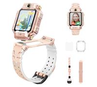 imoo X10 Kids Smartwatch Phone, Flip & Detach Dual Cam, 4G Global Bands, 20m Water Resistance, AI GPS Tracking, Video & Voice Calls, Multi-Language, Safety Features (Pink)