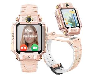 imoo X10 Kids Smartwatch Phone, Flip & Detach Dual Cam, 4G Global Bands, 20m Water Resistance, AI GPS Tracking, Video & Voice Calls, Multi-Language, Safety Features (Pink)