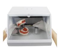 IMOSEI Dental Dust Collector,Dental Lab Dust Box, with Air Extraction and Filter Device, Double Exhaust System, No Shadow, Big Window, Dust Will Not Escape, for Sandblasting Lapping Engraving