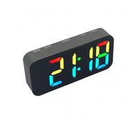 iMotion Chroma Digital Alarm Clock with Colour-Changing LED Display - 13 Modes, USB-C In/Out, 3 Alarm Volumes, Dimmer | Modern Bedside Clock with Time-Memory Backup (Grey)