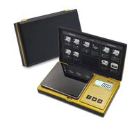 iMotion Precision Digital Pocket Scale 200g x 0.01g, Backlit LCD, Tare Function, for Jewellery, Measures in g, oz, ozt, dwt, ct, gn, 2×AAA Powered (Gold & Black Edition)