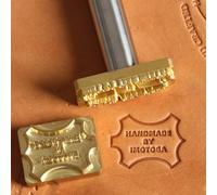 iMotoga Custom Leather Branding Stamp, Personalized Brass Logo Embossing Stamp for Leathercraft, Custom Leather Stamp Kit, Metal Logo&Text Carving Hammer Press Tool, Craftsman Gift (1 inch)