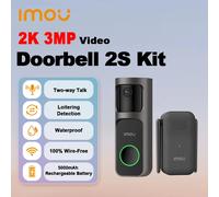 IMOU Doorbell 2S Two-way Talk Video Set 5000mAh Rechargeable Battery 30°Pan Lens Human Detection Waterproof 100% Wire-Free Chime 2S Kit EU Plug