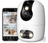 Imou Dual-Lens Indoor Camera 2.4/5GHz Wi-Fi, 2K Baby Monitor, Dog Pet Camera, 360° Blind-Spot-Free, Color Night Vision, Human/Pet/Crying Detection, Auto Tracking, One-touch Call, Siren Spotlight