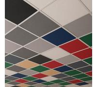 iMount Coloured Suspended Ceiling Tiles for Offices - 600x600mm Acoustic & Fir Panels - Pack of 8 (Covers 2.88m²) - Commercial Grade for UK Office Buildings in Red